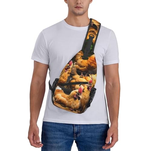 Mochila bandolera MyPiky con estampado de gallinas miniatura 7