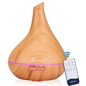 Diffuserlove Diffuseur Humidificateur Diffuseur d’Huiles Essentielles Electrique d’Arôme 500ML Humidificateur d’air à Ultrasons Portable Humidificateur à Brume Fraîche