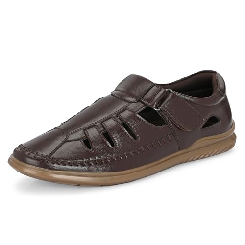 Image of Centrino Men's Fisherman Sandals | Stylish Closed-Toe Design | Soft Cushioned Footbed | Genuine-Look Upper | Comfortable for Daily & Outdoor Wear (9490)