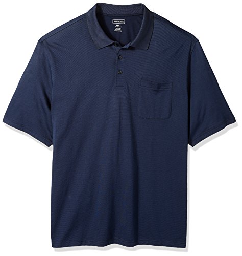Van Heusen Men's Size Big and Tall Short Sleeve Jacquard Stripe Polo Shirt, Majestic Blue, Large