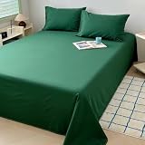 Hoisy Juego 3 Piezas Sabanas Verano Encimera de Algodón, Color Sólido, 200 x 230 CM + 2 Fundas de Almohada, Sabanas Verano Encimera Verde Oscuro