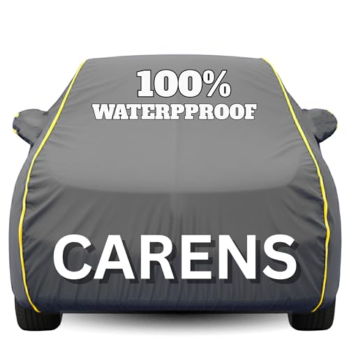 Image of Waterproof Car Body Cover - 100% Water Proof Custom Fit New Car Covers, Outdoor Full Protecting Cover for Carens (All Models) with Free Storage Bag - UV, Rain & Dust, All Weather Protection