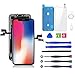 LWMTT Schermo Compatibile per iPhone X (5,8 Pollici Nero), Gruppo Digitalizzatore Touch Screen LCD con Strumenti di Riparazione Completi con Vetro Temperato