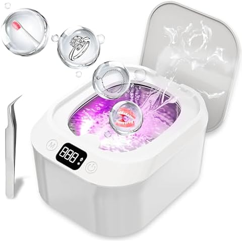 Retainer Cleaner Machine,48kHz Ultrasonic Retainer Cleaner,Portable Ultrasonic Clea...