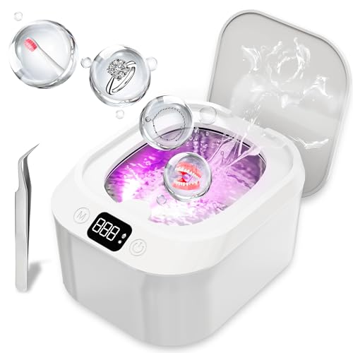 YINPAD Quiet Ultrasonic Jewelry Cleaner, Retainer Cleaner,Portable Ultrasonic Cleaner,220ML Ultrasonic