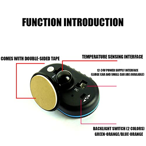 Zipelo Car Digital Thermometer Voltmeter Clock Monitor, Multifunctional Voltage Freezing Temperature Gauge, Led Display Battery Meter Detector, Smart Vehicular Clock For Car Board (Blue) #TOP2