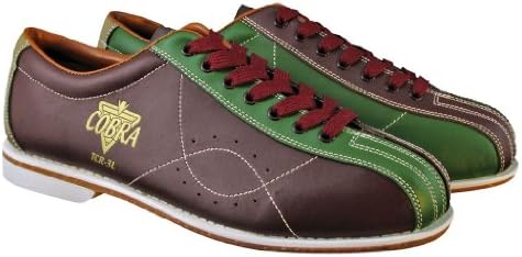 Bowlerstore Ladies TCR 3L Cobra Rental Bowling Shoes Laces, 9 US M, Brown/Green