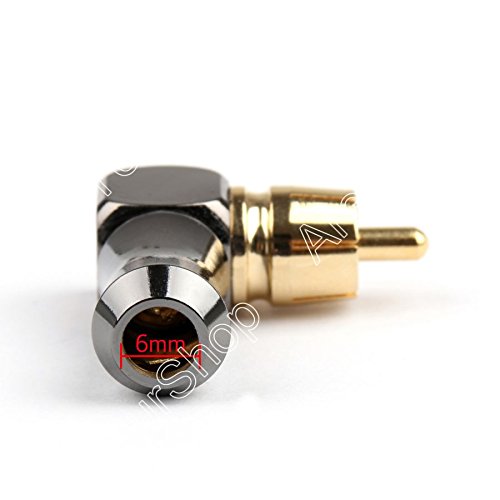 Adaptador conector RCA ángulo recto macho 6.35mm miniatura 3