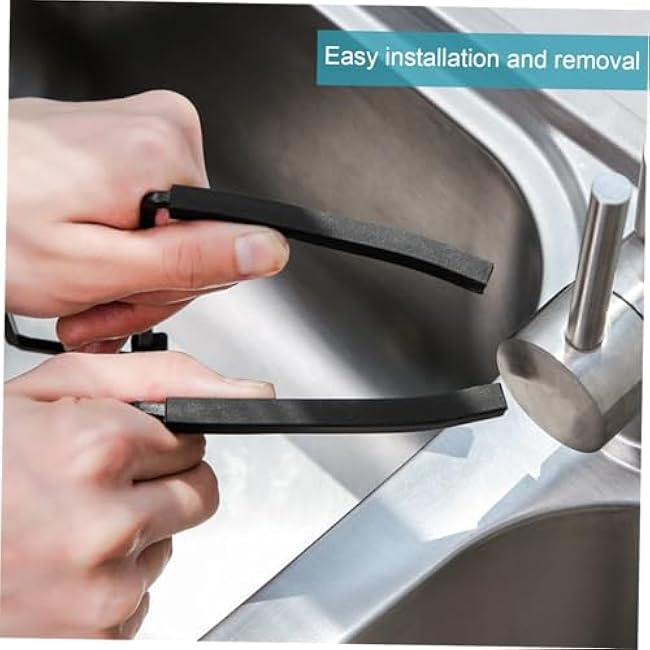 Black Kitchen Sponge Stand Sink Organizer Rack Space Saving Faucet Mounted Storage Holder for Sponge Soap Brush Towel Lightweight Kitchen Storage Rack for Tidy Sink and Easy