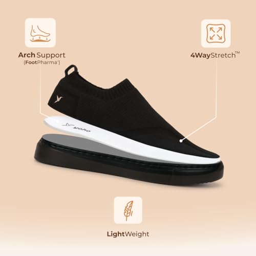 Image of YOHO Men's Freestep Spacious And Casual Slip On Shoes | Comfortable For Long Hours Of Walking | Outperforms Memory Foam | Arch Support Insole