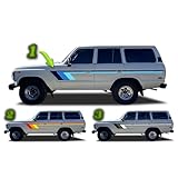 Benini Design Studio Side Retro Side Stripes Livery Graphics Racing Stripes Kit Compatible with Toyota Land Cruiser FJ60 FJ62 1982-1991 (Style 2 (Red/Orange/Yellow))