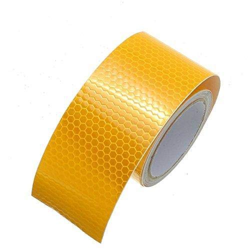 Preisvergleich Produktbild Depory Reflektorband Selbstklebende Sicherheit Warnklebeband reflektierende Aufkleber Nacht Reflektor Tape Warntafel Warnband (Gelb)