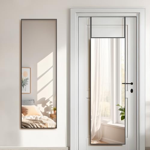 Warmiehomy Full-Length Mirror - Black Wall-Mounted 28x78cm for Living Room or Dressing Room
