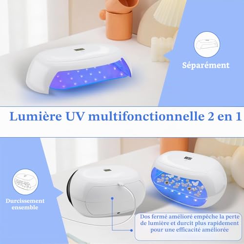 Lampe à résine UV 60W double face avec affichage LED pour bijoux