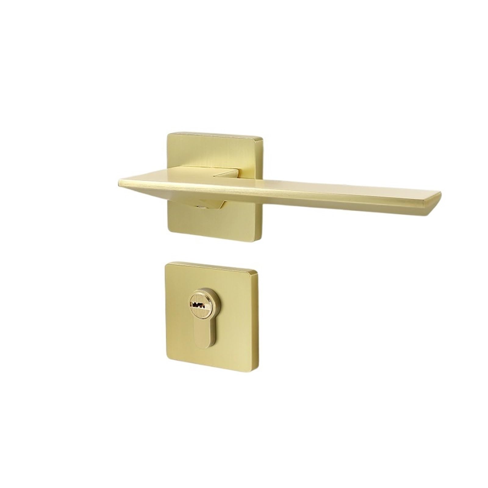 Serrure de porte intérieure en cuivre brossé rétro chinois luxe pour chambre