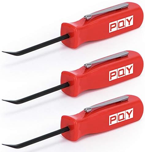 PQY Mini Pocket Pry Bar with Pocket Clip 4.5" Length 3pcs (red)