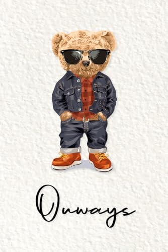 Ouways: Cahier personnalisé avec prénom Ouways | Cadeau d'anniversaire pour enfant, garçon, homme, copain ... | Nounours | 110 pages lignée, Petit Format 6x9 pouces (15,24 x 22,86 cm)