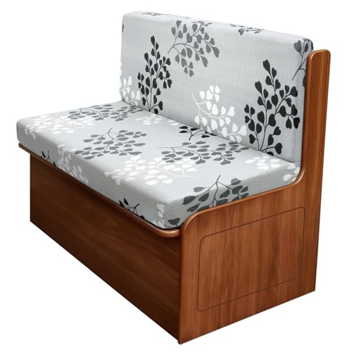 Image of SearchI RV Dinette Cushion Covers, Stretch Camper Cushion Slipcovers for Travel Trailer Couch RV Booth Seat, Replacement Camper Sofa Chair Protector (1 Backrest Cover & 1 Bench Cover, Leaf Pattern)