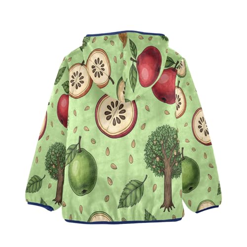 Fruit Trees Leaves and Seeds Toddler Fleece Jacket Girl Boys Hooded Fleece Jacket Coat Warm Outwear Zip-up 3-10T2