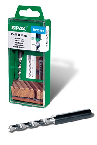 SPAX Terrassenschraube aus Edelstahl rostfrei A2, 5,0 x 60 mm, 100 Stück, T-STAR plus & Stufenbohrer mit 2 Bohrstufen von 4,1 und 6,5 mm, drill 2 step, Terrassenbau, 5009409873005