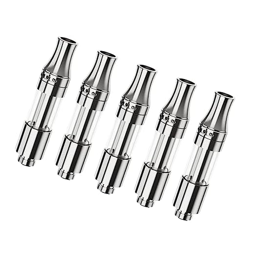 0.5ml Liberty V9 Removable Central Post Easy Refill Vaporizer 1.2ohm Ceramic Coil CBD Oil Glass Vape Pen Cartridges,510 Thread CBD Glass Tank Atomizer for Most Battery Box Mod, Nicotine Free(5Ps)