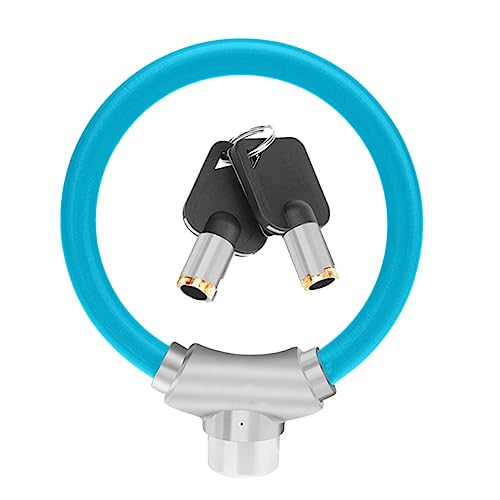 Abaodam Bicycle Lock Cable Wire Horseshoe Shape Steel Bike Key Mount D Number Cycling Parts Ring Lock Blue