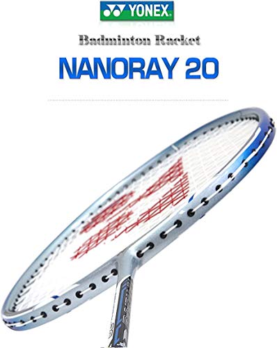 YONEX NANORAY 20 New Badminton Racket 2017 Racquet Silver/Blue 3U/G5 Pre-Strung with a Half-Length Cover (NR20-Silver/Blue)