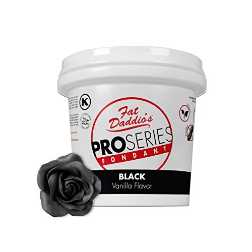 Fat Daddio's Black Fondant, Vanilla, 8 oz