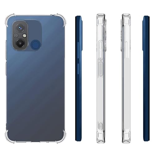 Image of BOXXO Flexible Back Cover for Mi Redmi 12C | Back Cover Transparent Clear Shockproof Case Four Corner Protection | Slim Protective Mobile Phone Cover for Mi Redmi 12C