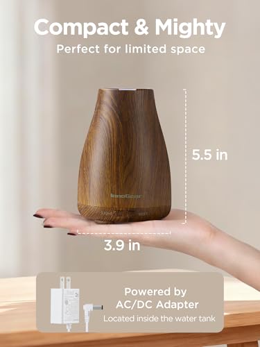 Image of InnoGear Essential Oil Diffuser, Ultrasonic Diffusers for Home Aromatherapy Humidifier for Bedroom Room 7 Colors LED 2 Mist Mode Auto Off, Bronze