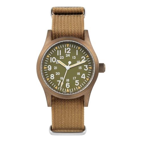 Image of Militado ML05 38mm VH31 Quartz Watch - Domed Sapphire Crystal Field Watch C3 Super Luminous Retro Sweep Wrist Watch for Men 100M Waterproof
