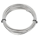 QUARKZMAN 304 Edelstahl Drahtseil Set 20FT (6M) Lang 3/64" (1.2mm) Durchmesser 7x7 Litzen Kern Flugzeugkabel Marinequalität Für Geländersysteme Outdoor Aufhängeset Garten