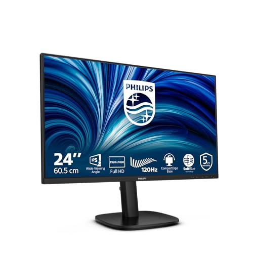 Philips Moniteur 24B2N3200J 24 Pouce 120Hz IPS Dalle, 4ms GtG, Ajustable en Hauteur, Haut-parleurs, USB Hub(1920x1080 HDMI 1x 1.4 DP 1x 1.2) Noir