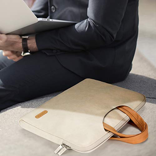Arvok 15 15.6 16 Inch Water-Resistant Premium Leather Laptop Sleeve With Handle & Zipper Pocket/Notebook Computer Case/Ultrabook Tablet Briefcase Carrying Bag/Pouch Skin Cover For Acer/Asus #TOP6