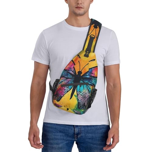 Bolso tipo sling unisex con estampado butterfly tie dye miniatura 7