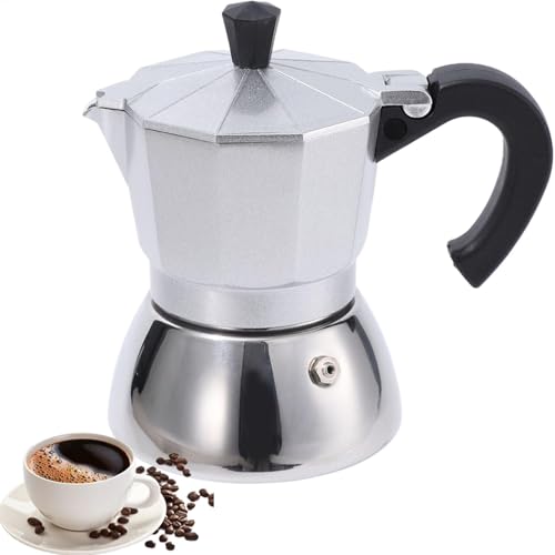 Máquina de café en la encimera - máquina de café espresso en el plan de cocción, cafetera eléctrica en la bandeja de cocción | cafeteras con bandeja de hornear de aluminio, cafetera