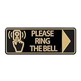 Acrylic Sign - Please Ring The Bell With Right Arrow And Graphic Sign For House, Acrylic Plaque With Strong Adhesives For Front Door/Wall/Window Home & Office Business Outdoor (3x8 inch)