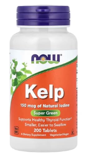 Now Foods - KELP 150 MCG | Kelp Tabletas | 150mcg de yodo natural de Kelp - 200 Tabletas