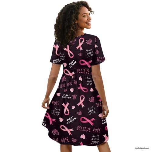 Image of Women's Summer Dresses Short Sleeve Formal Dresses with Pockets | Lightweight polyester fabric delivers cool airflow during hot summer outdoor activities