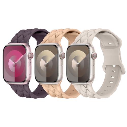 Silicone Sport Band for Apple Watch Bands 44mm 45mm 46mm 42mm 49mm 3 Packs