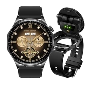 AIEK Montre intelligente pour homme et femme, écouteurs Bluetooth intégrés, grand écran AMOLED de 1,4&Prime;, montre de sport compatible iOS et Android, traqueur de fitness avec moniteur de fréquence