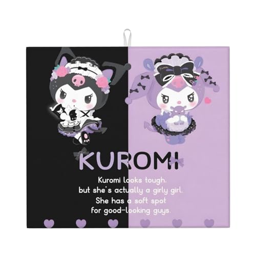 クロミ 水切りマット 吸水マット 食器乾燥マット 食器水切りマット 皿置き 丸めて収納 キッチンマット 水切りラック ディッシュラック 速乾 大判 吊り乾し グッズ