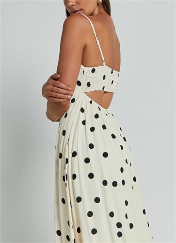 Yuemengxuan Boho Maxi Dresses for Women Spaghetti Strap Flowy Smocked Long Dress Casual Summer Vacation Beach Maxi Dress4