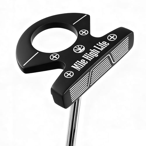 Mile High Life Men’s Right Handed Golf Putter | Innovative Design w/Premium Grip & Enhanced Aim Line for Alignment | Optimized Value Putter Alternative to Major Brands