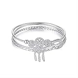 LMMSHX Pulsera y Brazalete con dijes de Plumas y borlas para Mujer, joyería Elegante