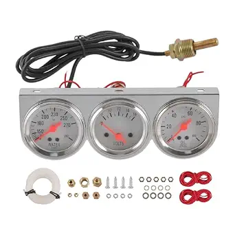 JDMSPEED 2-inch Triple Gauge Set - Oil Pressure, Water Temp, Volt Meter