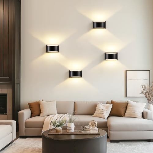 Image of Modern Wall Sconces Hardwired, with on /off Switch, Black Wall Light Fixture