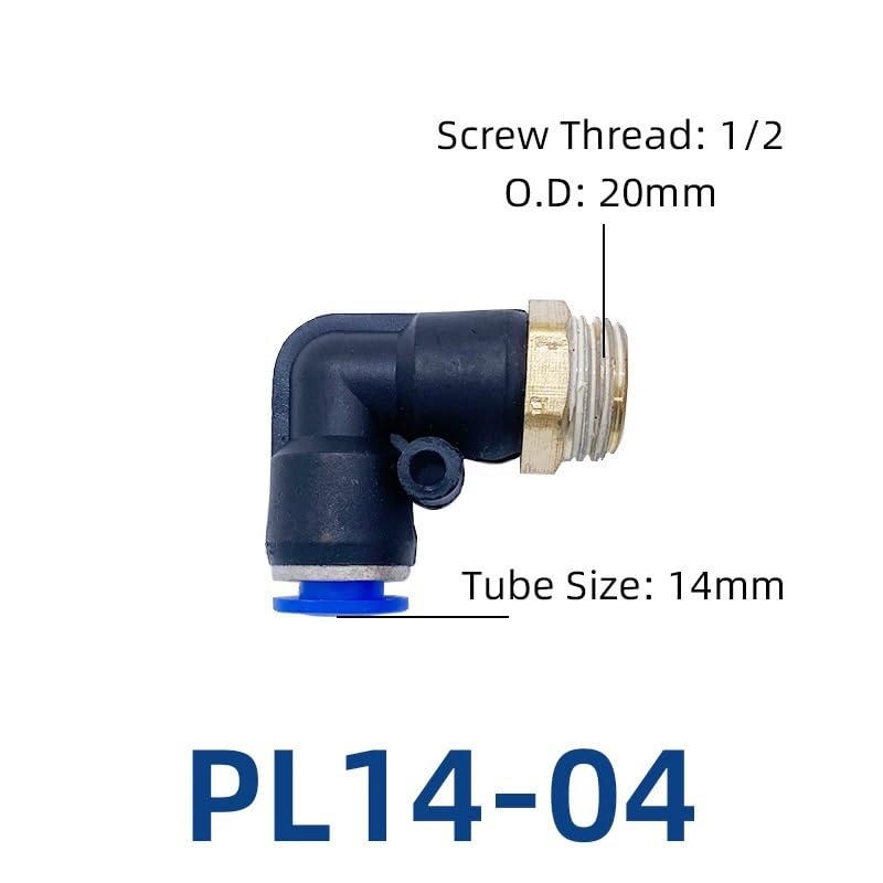 Conector neumático PL16-04 codo 90 grados accesorios de aire conectores manguera 3