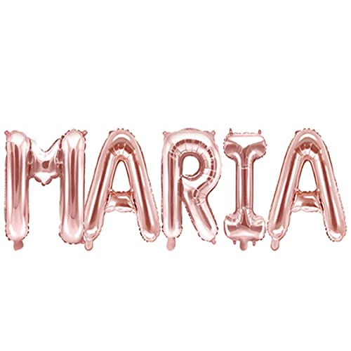 Palloncino Foil Mylar Rosa Gold Scritta Nome Maria 35 Cm