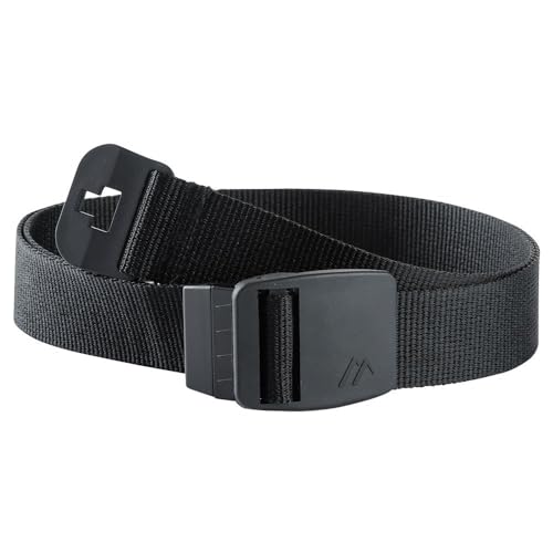 maier sports Eco Belt, Cinturón, Cómodo cinturón para exteriores con hebilla de plástico para hombres y mujeres, Extremadamente ligero, Infinitamente ajustable, Ajuste perfecto, Negro, 3 (110 cm)
